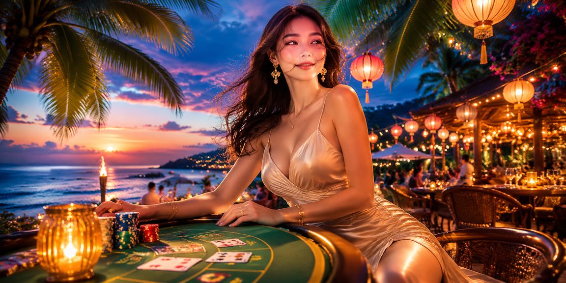 Người dùng ngồi trên bãi biển Đà Nẵng buổi sáng tra kết quả xổ số XSMT trên điện thoại